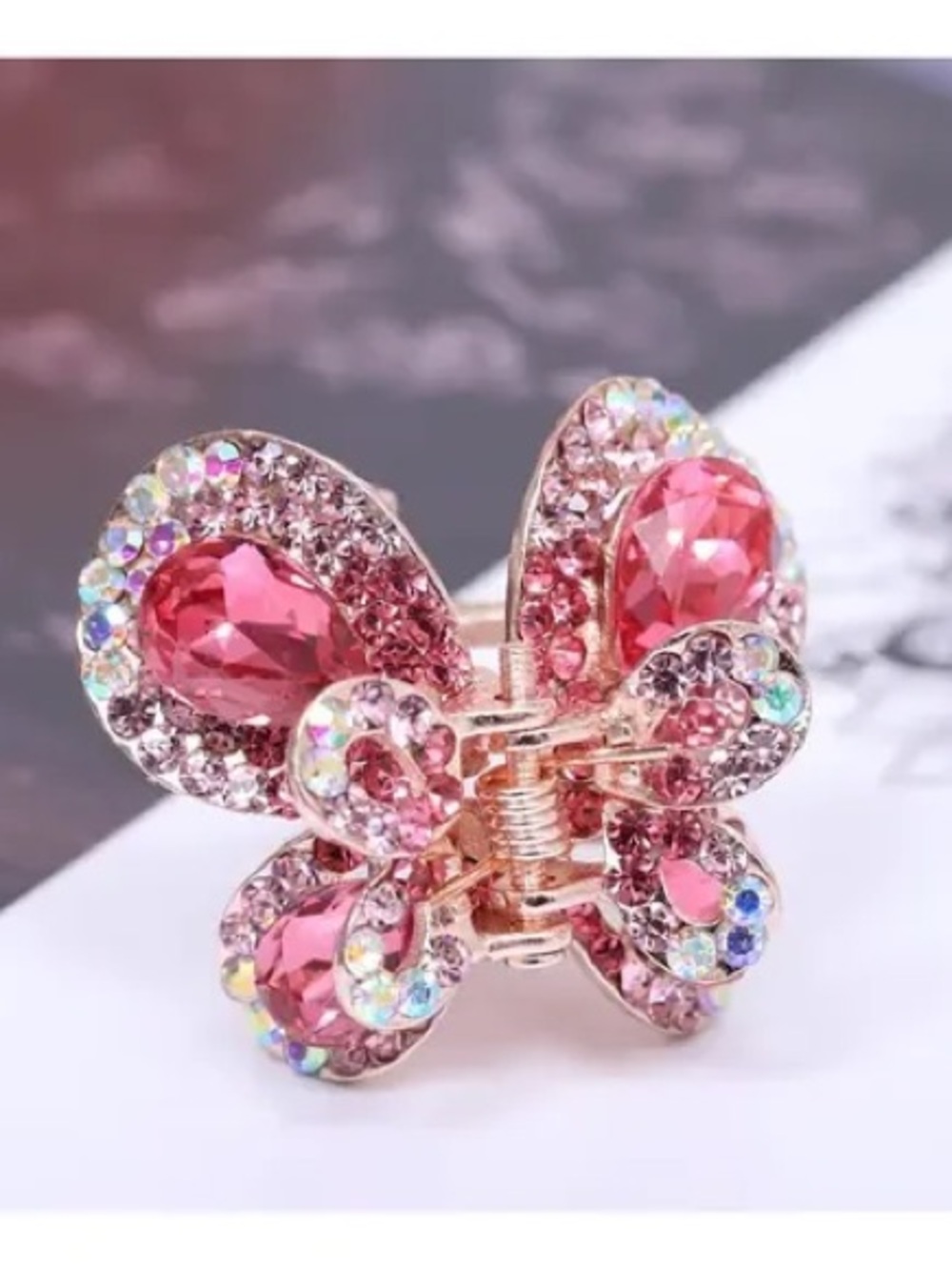 New🌟Free People-Pink Crystal Butterfly Hair Clip